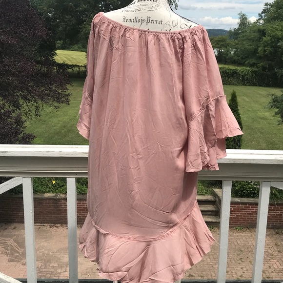 🌸 ELAN Cover-up Off Shoulder Raw Edge Tunic OS - Picture 6 of 8